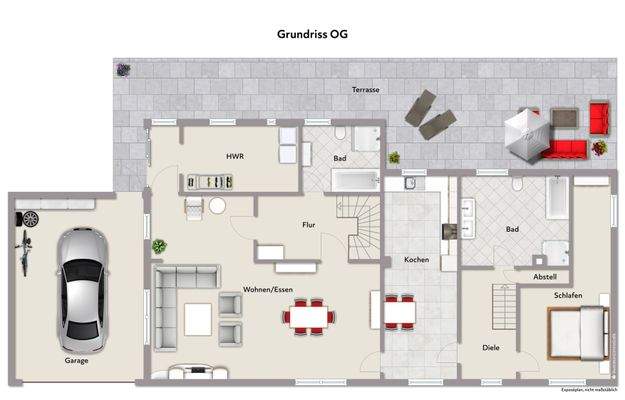 Grundriss OG - Wohnbeispiel - ohne Maßstab