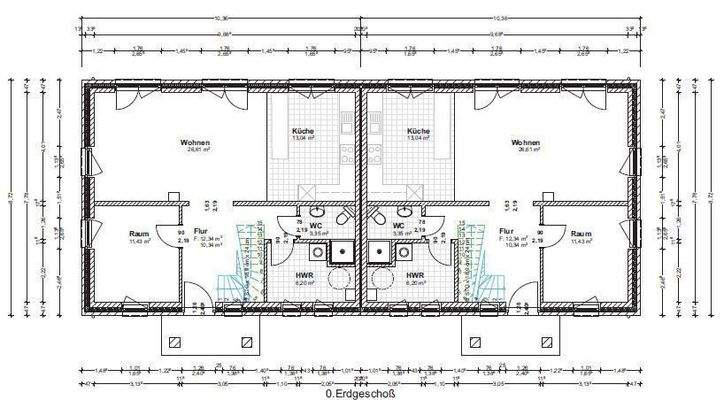Grundriss bemaßt EG