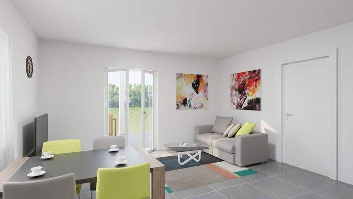 Wohnzimmer Projektion