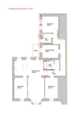 Grundriss 1. Obergeschoss WE3