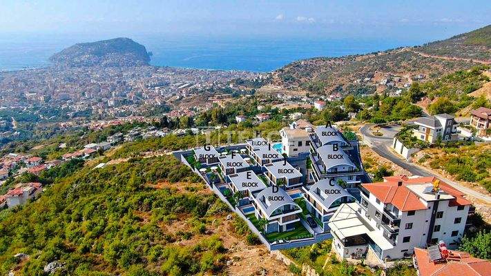 Modern Houses with Panoramic City and Sea Views in Alanya Antalya