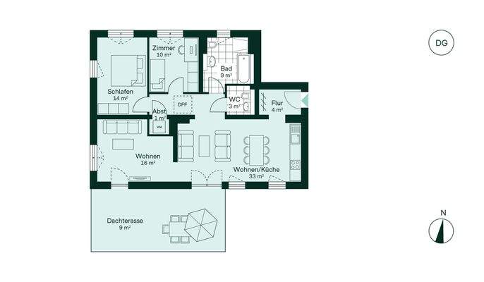 Grundriss der Eigentumswohnung im Projekt Zur Förs