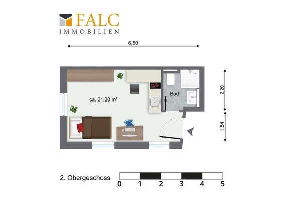 Grundriss Appartement 2. Obergeschoss