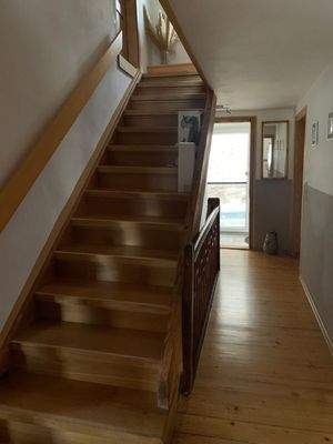 edle Holztreppe im Bauernhaus