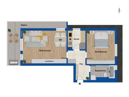 Grundriss Dachgeschosswohnung