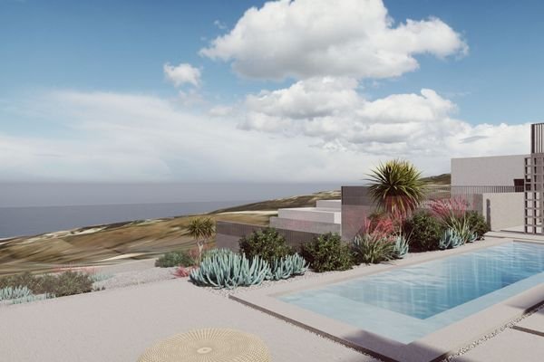 Neu gebaute Villa in ruhiger Lage mit spektakulärem Meerblick in Guía de Isora.