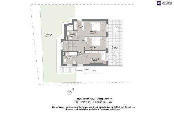 Grundriss Top 3, Ebene 2, Schematische Darstellung
