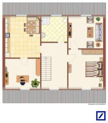 Dachgeschoss Beispiel möbliert