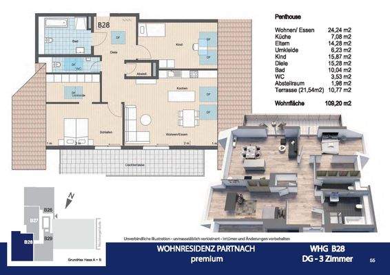 Grundriss Dachgeschosswohnung