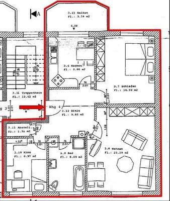 Grundriss WE 4 im 2. OG