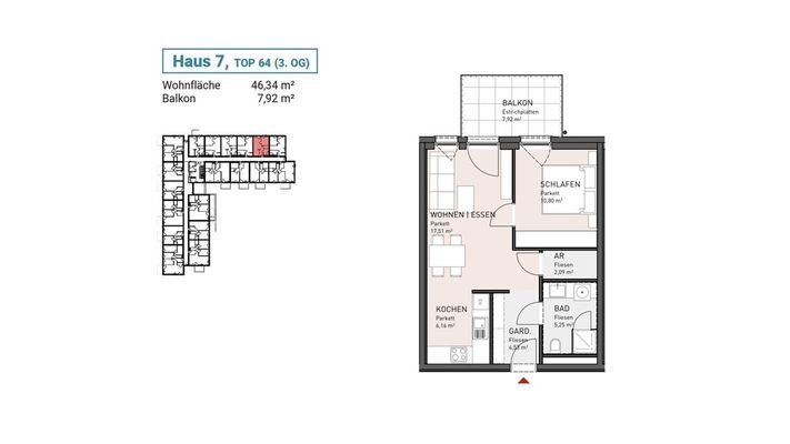 Haus 7, Top 64 (3. OG)