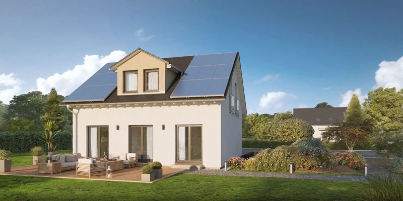  Home Vier mit Satteldach Gartenansicht
