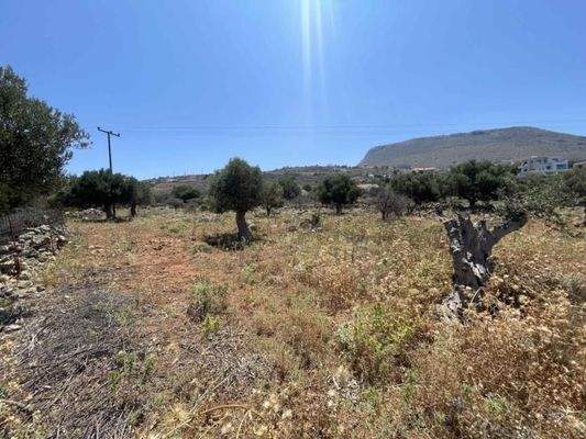 Kreta, Kokkino Chorio: Meerblick-Grundstück mit Baugenehmigung zu verkaufen