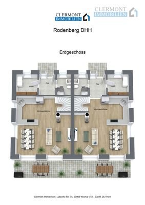 Rodenberg DHH - Erdgeschoss - 3D Floor Plan