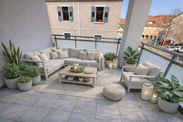 Wohnung 6 Einrichtungsbeispiel Balkon