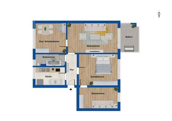 Grundriss Wohnung - 2. OG