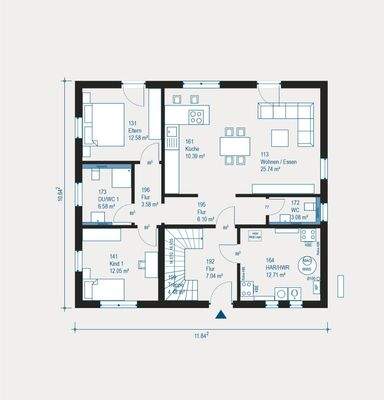 Moderne Familienwohnung