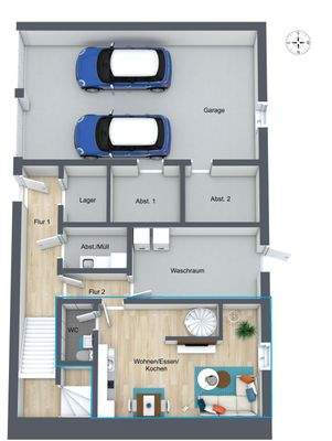 Grundriss EG (3D) - ELW