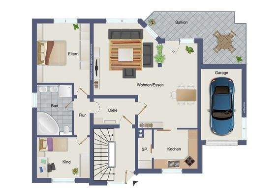 Erdgeschoss (kein Maßstab)