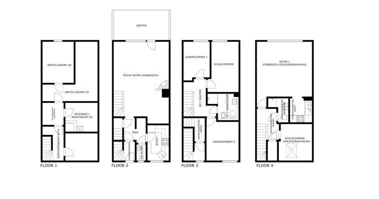 Ansicht Raumaufteilung
