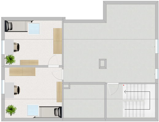 Grundriss Dachgeschoss, teilweise ausgebaut