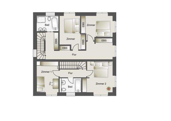 Grundrissskizze 1. OG