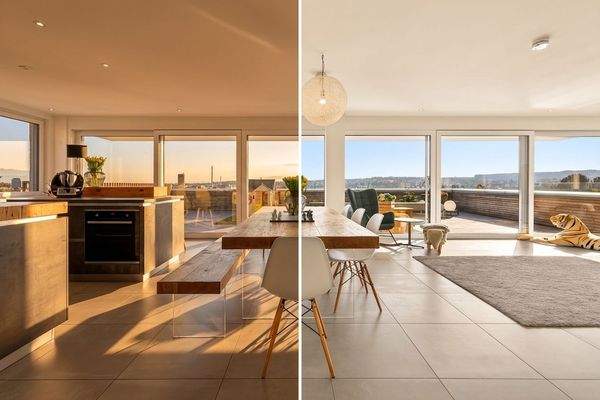 Wohnzimmer mit Terrassenblick