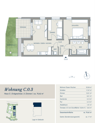 Grundriss Wohnung C 0.3