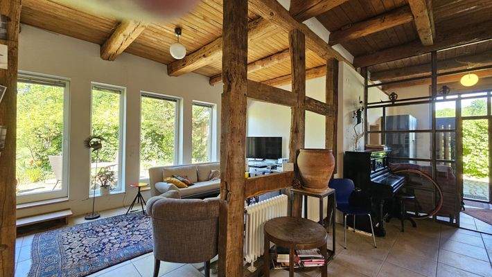 Sichtbare Holzbalken