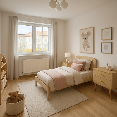 Einrichtungsbeispiel Schlafzimmer KI generiert 