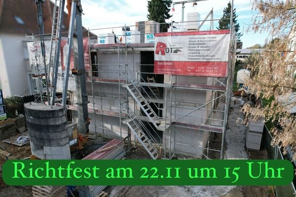 Hausansicht Richtfest