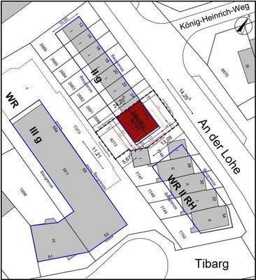 Auszug aus dem Bauvorbescheid Lageplan