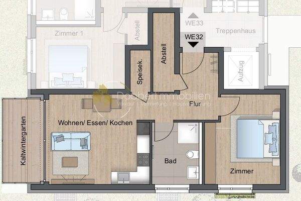 Grundriss Wohnung 32 Bild