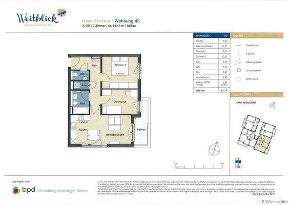 Grundriss Wohnung 45
