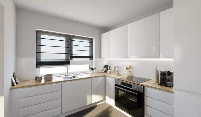 Die offene Wohnküche lädt zum gemeinsamen Kochen ein