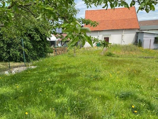 Gartenblick auf Scheune