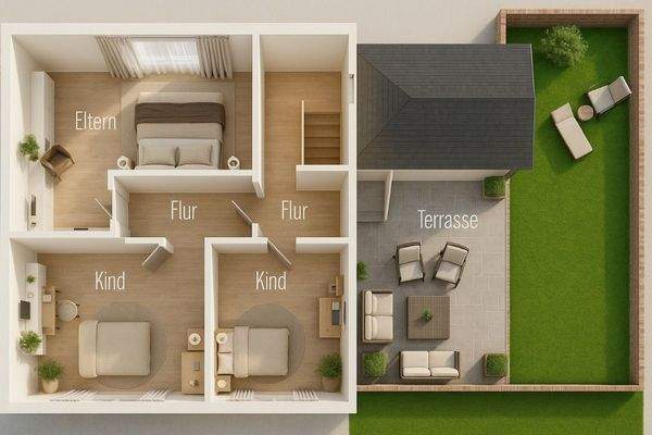 Visualisierung Obergeschoss (Muster)