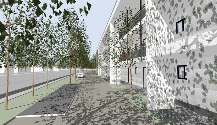 Begrünung Laubengang