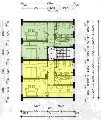Grundriss Muster-Segment-2 Spänner (Hauseingang 1a