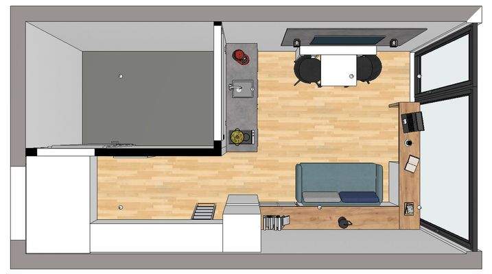 Draufsicht Möblierung