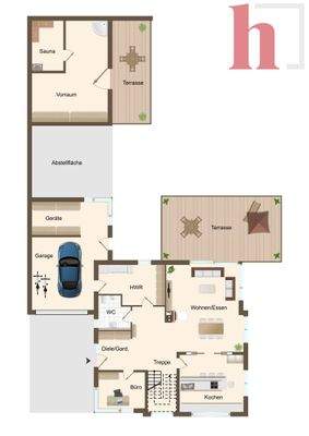 Grundriss EG mit Sauna