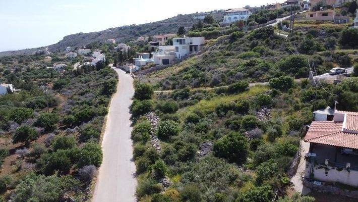 Kreta, Kokkino Chorio: Grundstück mit Meerblick und Bergblick zu verkaufen