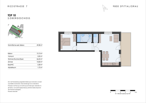 Grundriss Rizzistrasse TOP 10