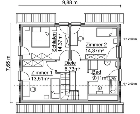 Grundriss Dachgeschoss