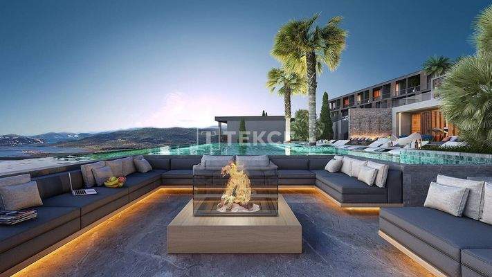 Apartments with Sea View in a Complex in Dörttepe Bodrum