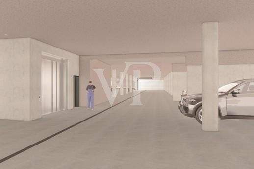 Innenvisualisierung EG Halle Garage Lift