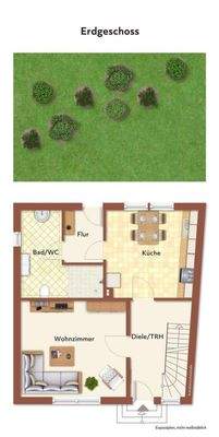 Grundriss EG mit beispielhafter Möblierung