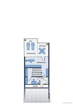 2. Obergeschoss - Grundrissskizze des Hauses - nicht maßstabsgetreu - Möblierung dient lediglich zur Veranschaulichung und ist nicht Bestandteil des Hauses
