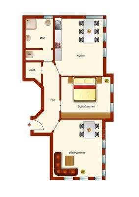 Grundriss (nicht maßstäblich)