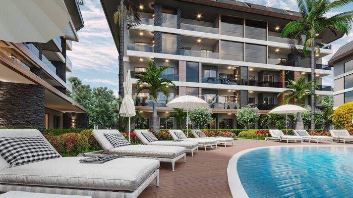 Elegant Flats in a Fully Equipped Complex in Alanya